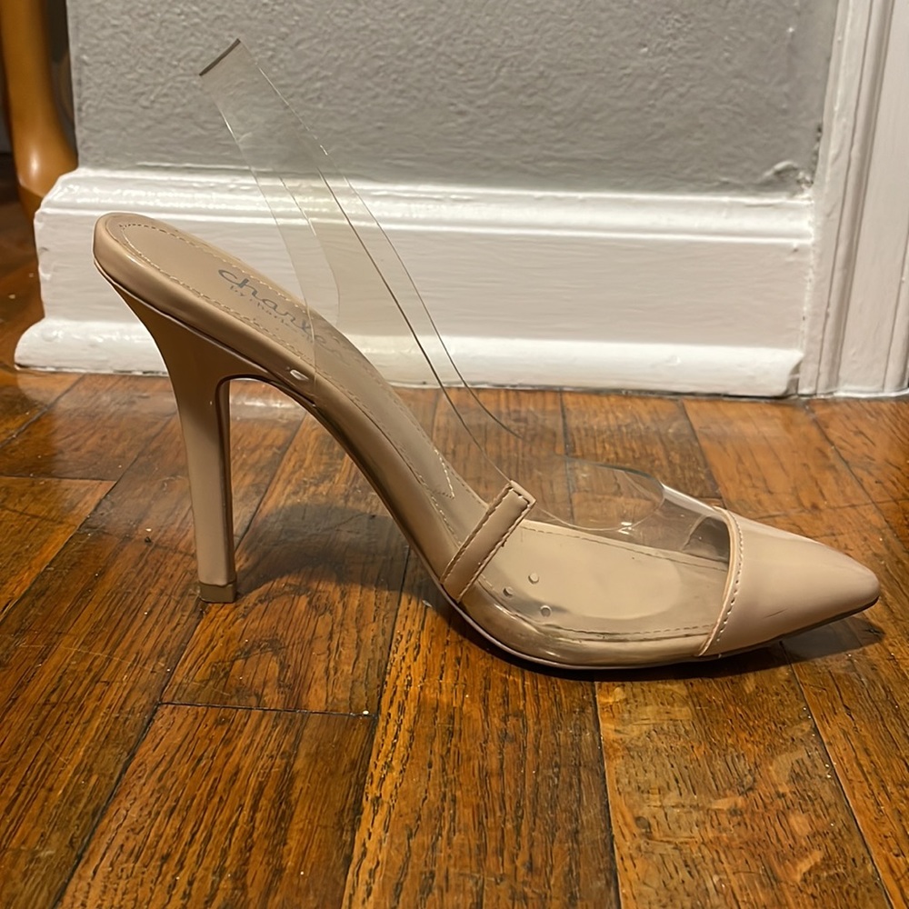 Clear/Nude sling back heels